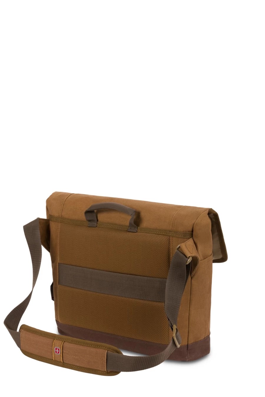 SWISSGEAR 16 Inch Laptop Messenger Bag for Men & Women, Corfe Camel Brown Leather Briefcase, Stylish Work Bag with Adjustable Strap, Spacious Compartment for Business Travel & Daily Commute