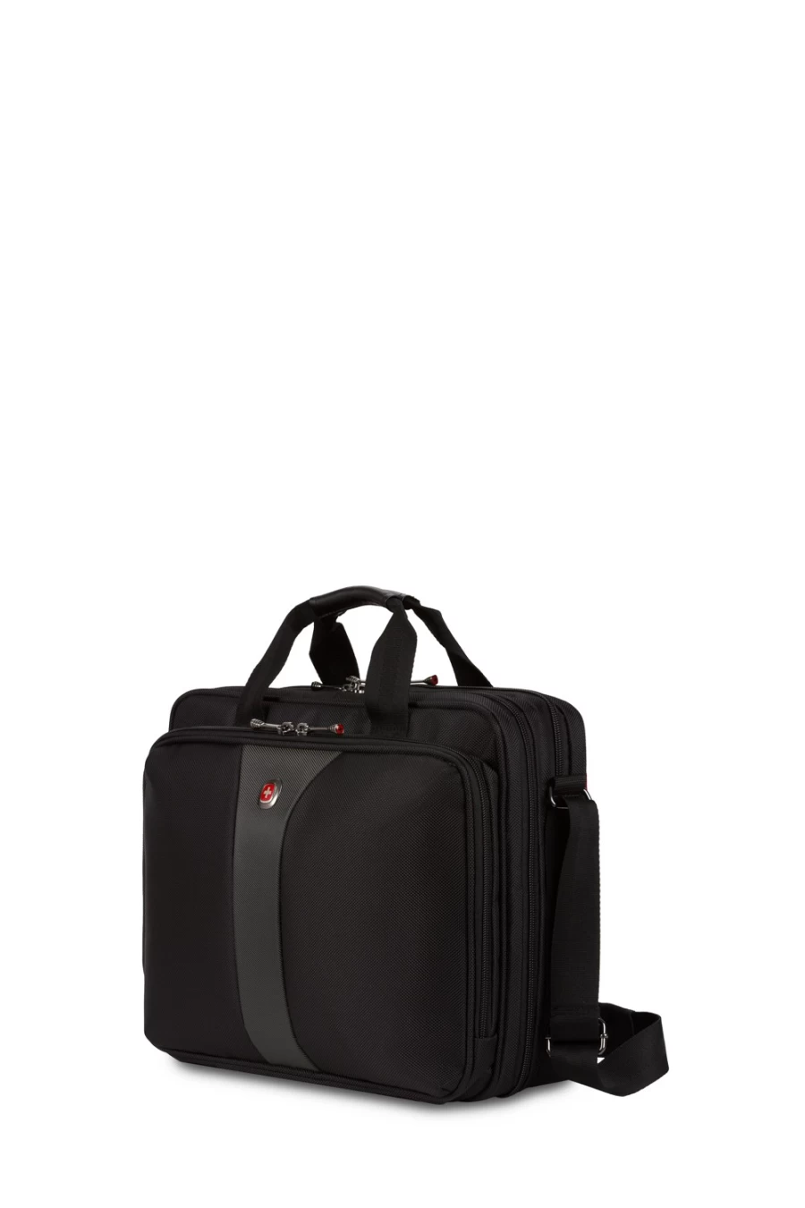 SWISSGEAR 16 Inch Laptop Briefcase - Durable Double Gusset Computer Bag for Business Travel, Black/Gray Legacy Design
