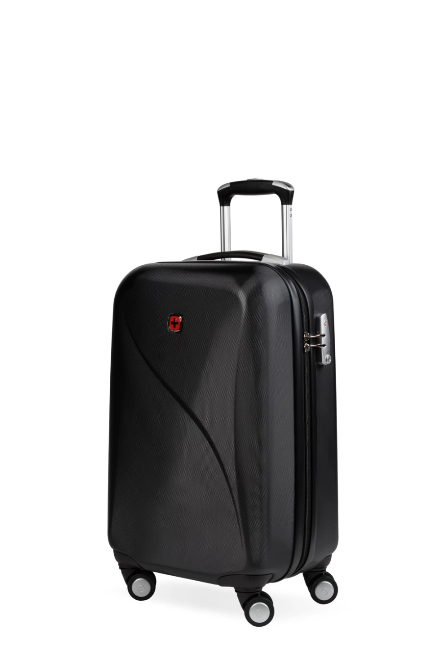 SWISSGEAR Rove Carry On Hardside Spinner Luggage - Black 20-Inch Lightweight Durable Suitcase for Travel