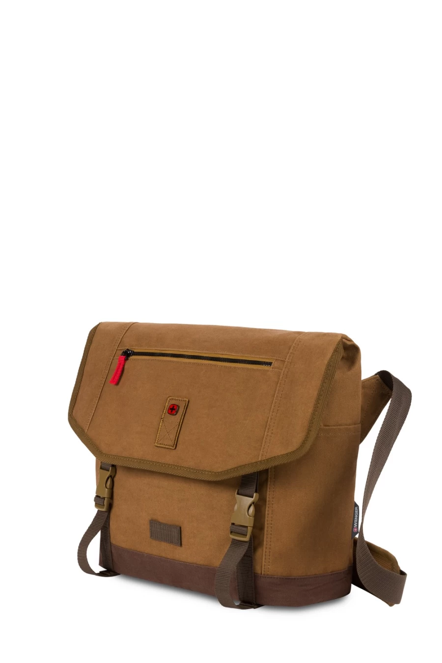 SWISSGEAR 16 Inch Laptop Messenger Bag for Men & Women, Corfe Camel Brown Leather Briefcase, Stylish Work Bag with Adjustable Strap, Spacious Compartment for Business Travel & Daily Commute