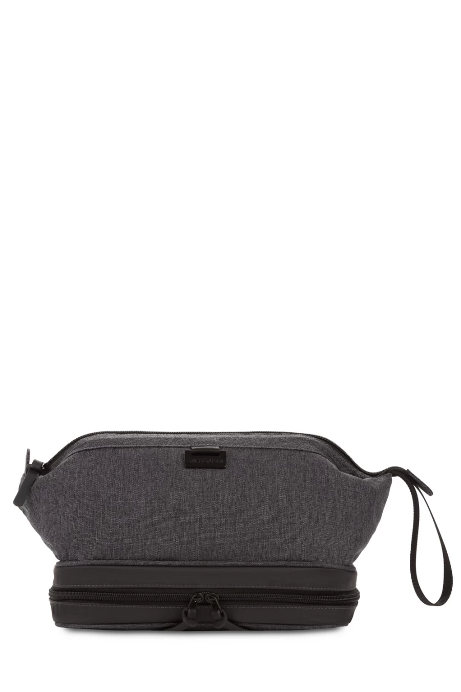 SWISSGEAR 3880 Premium Travel Toiletry Bag for Men & Women - Spacious Water-Resistant Gray Cosmetic Organizer with Hanging Hook