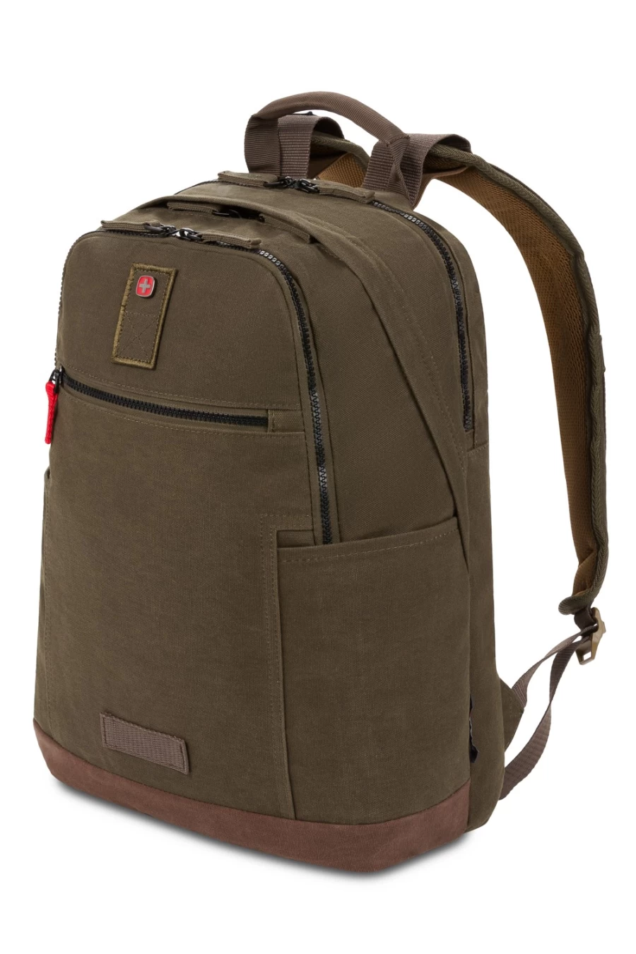 SWISSGEAR 16 Inch Laptop Backpack for Men & Women - Olive Green Durable Travel Backpack with USB Charging Port, Spacious College School Bag, Water Resistant Business Computer Backpack