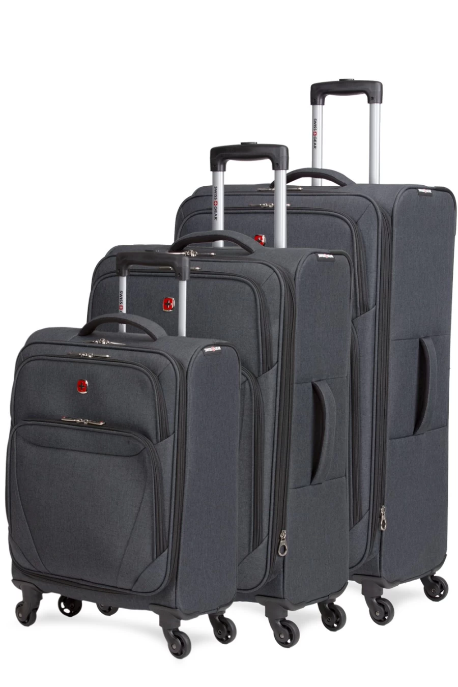 SWISSGEAR 3-Piece Expandable Spinner Luggage Set in Gray Heather - Lightweight Durable Suitcase with 360° Wheels
