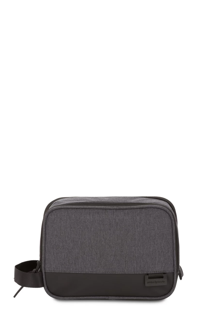 SWISSGEAR 2661 Dual Compartment Toiletry Bag for Men & Women - Heather Gray Travel Dopp Kit with Separate Compartments