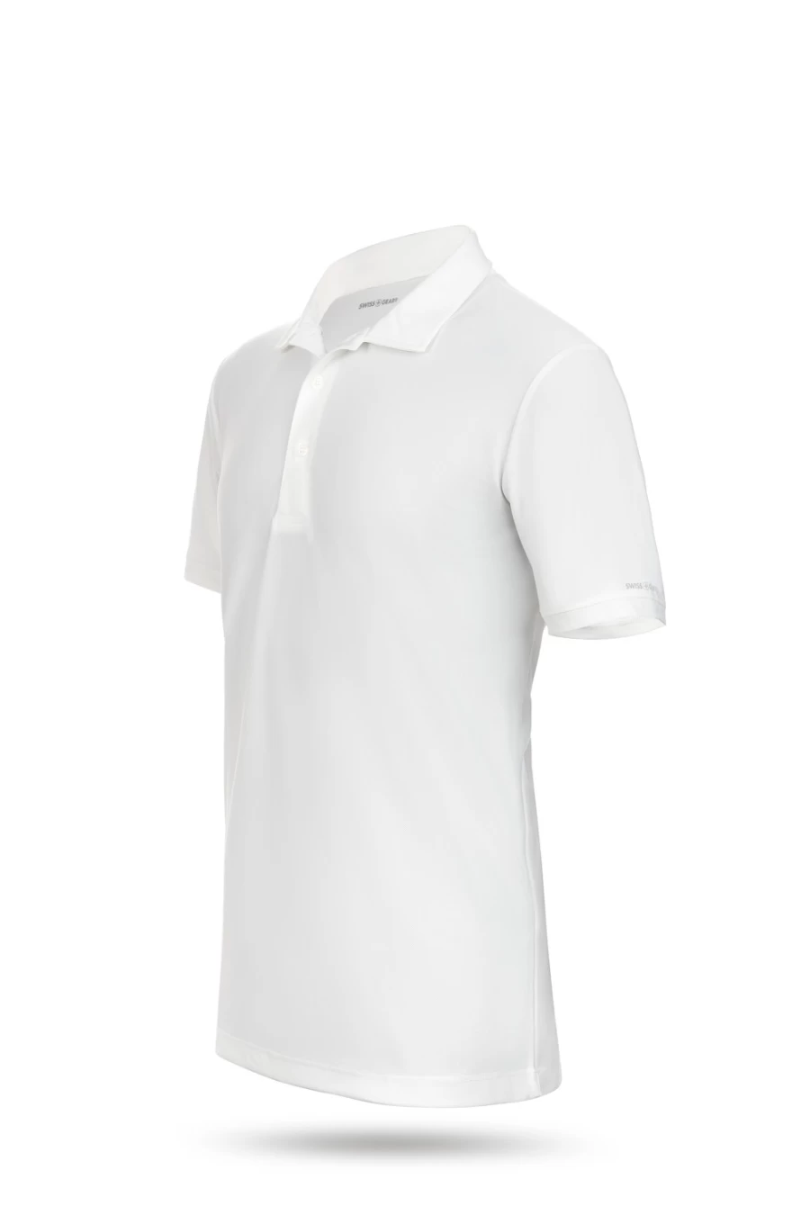 SWISSGEAR Men's Golf Polo Shirt - Moisture Wicking, Breathable, UV Protection, White, 1000 Series
