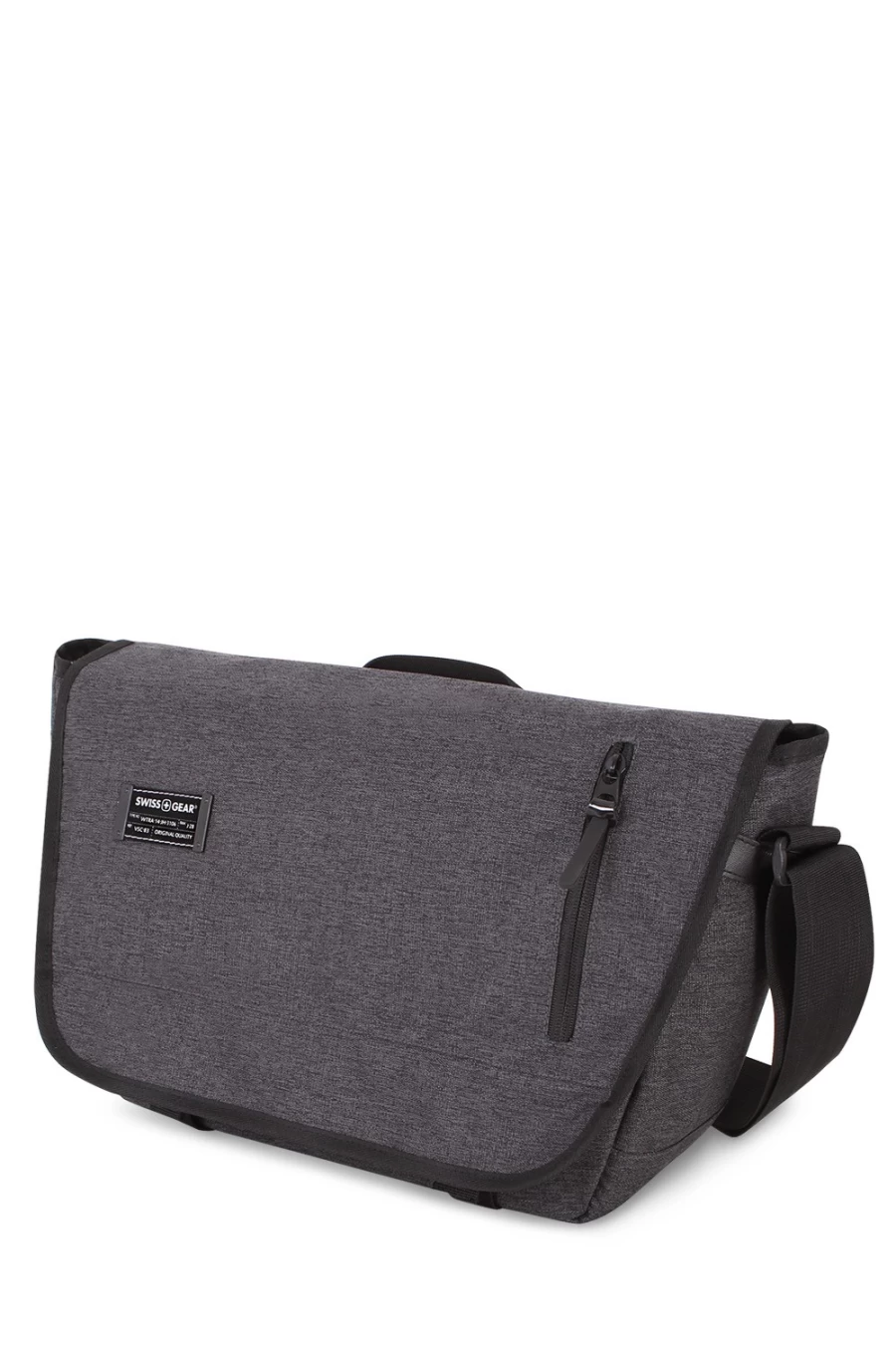 SWISSGEAR 5302 Getaway Laptop Messenger Bag for Men & Women - Durable Heather Gray Work Tote with Padded Compartment, USB Port, fits 15.6 Inch Notebook - Business Travel Computer Briefcase