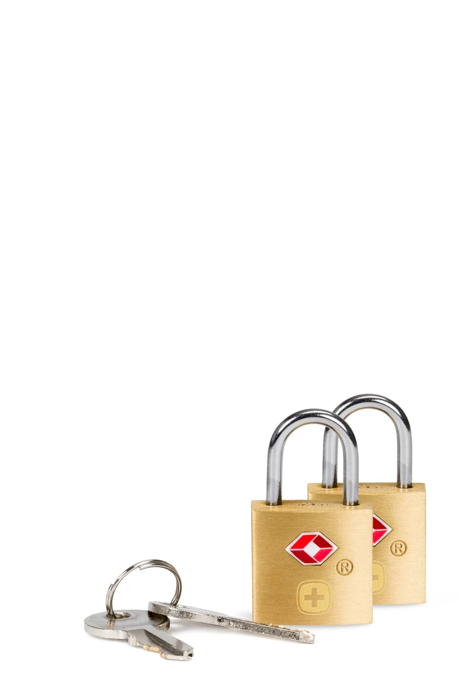 SWISSGEAR TSA Approved Brass Key Lock Twin Pack - Secure Travel Luggage Locks