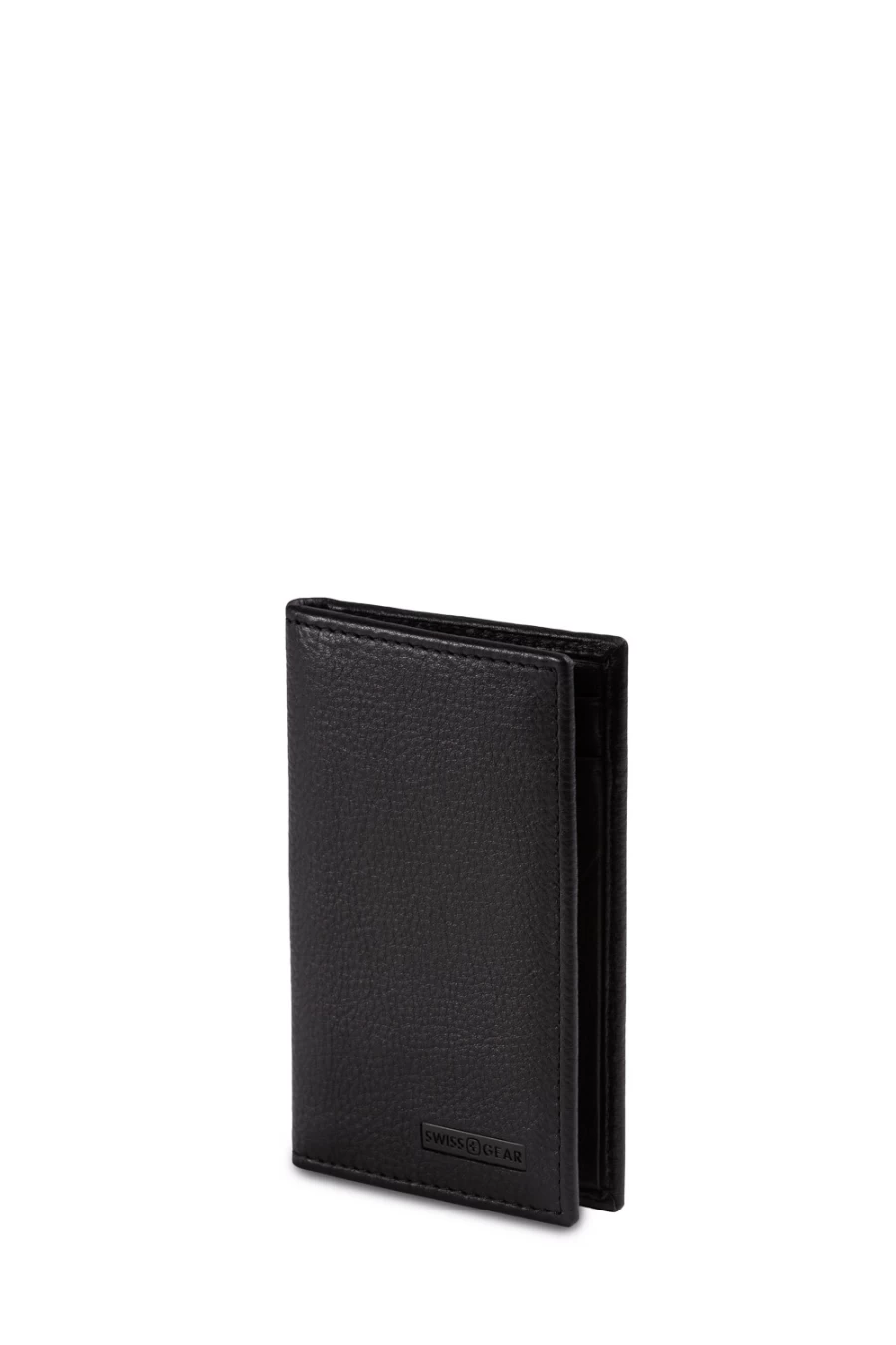 SWISSGEAR Black Slim Leather Card Holder Wallet - Premium Pebbled RFID Blocking Design