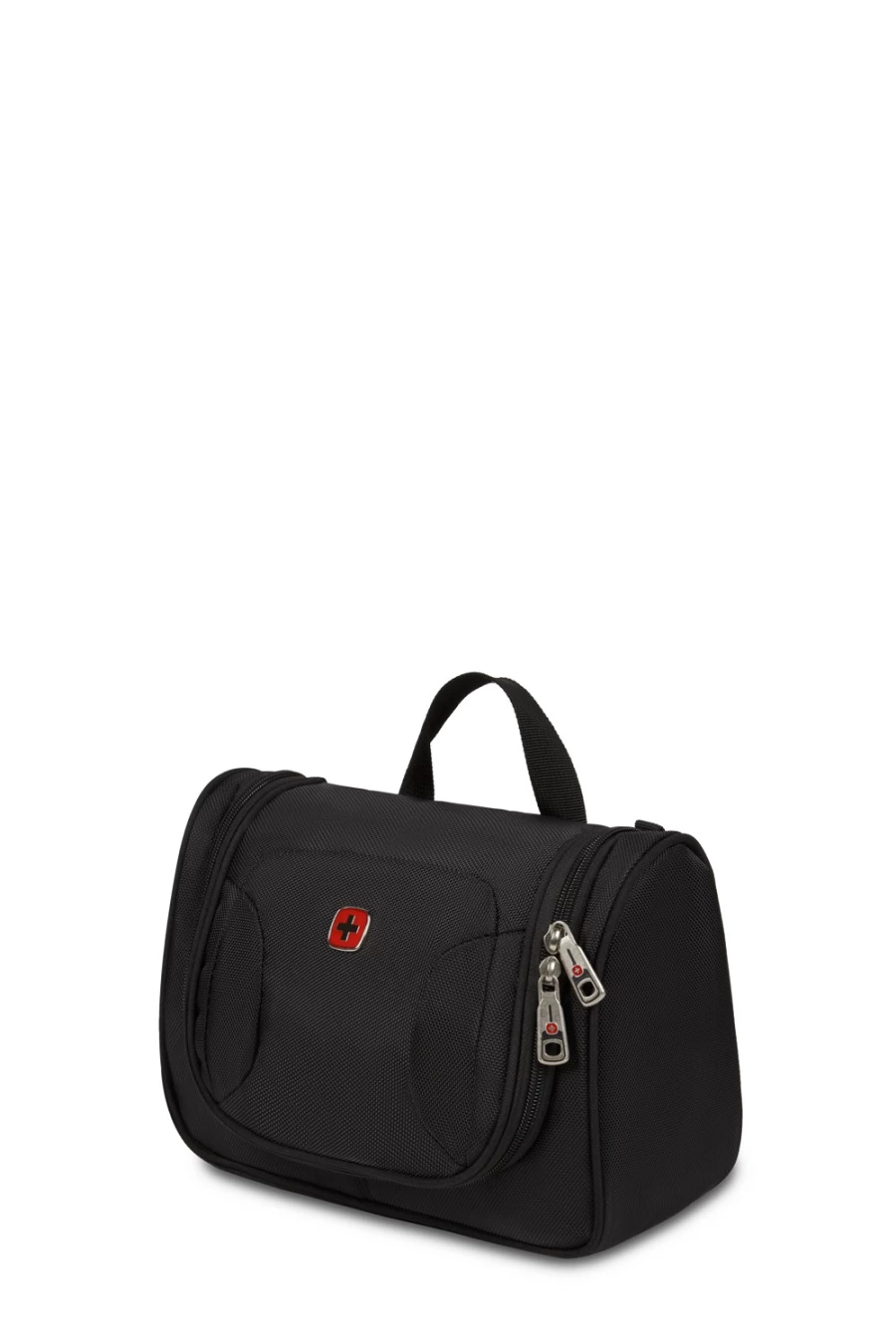 SWISSGEAR Hanging Toiletry Bag - Black Travel Organizer with Hook, Durable Water-Resistant Cosmetic Case for Toiletries