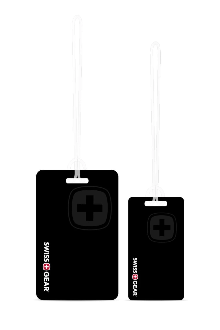 SWISSGEAR Customizable Luggage Tags - Durable Black and White Travel ID Tags for Suitcases & Bags