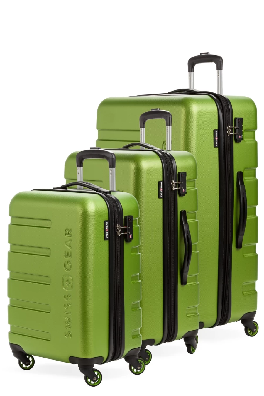 SWISSGEAR 7366 3-Piece Expandable Hardshell Luggage Set with Spinner Wheels, Lightweight Suitcase for Travel