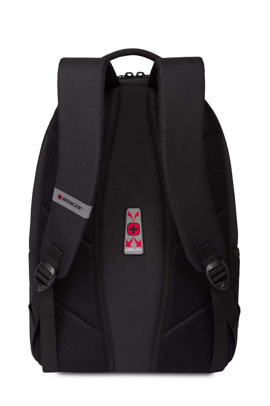 SWISSGEAR 16 Inch Laptop Backpack - Wenger Upload Black, Durable Travel Backpack for Men & Women, Spacious School Computer Bag with USB Charging Port