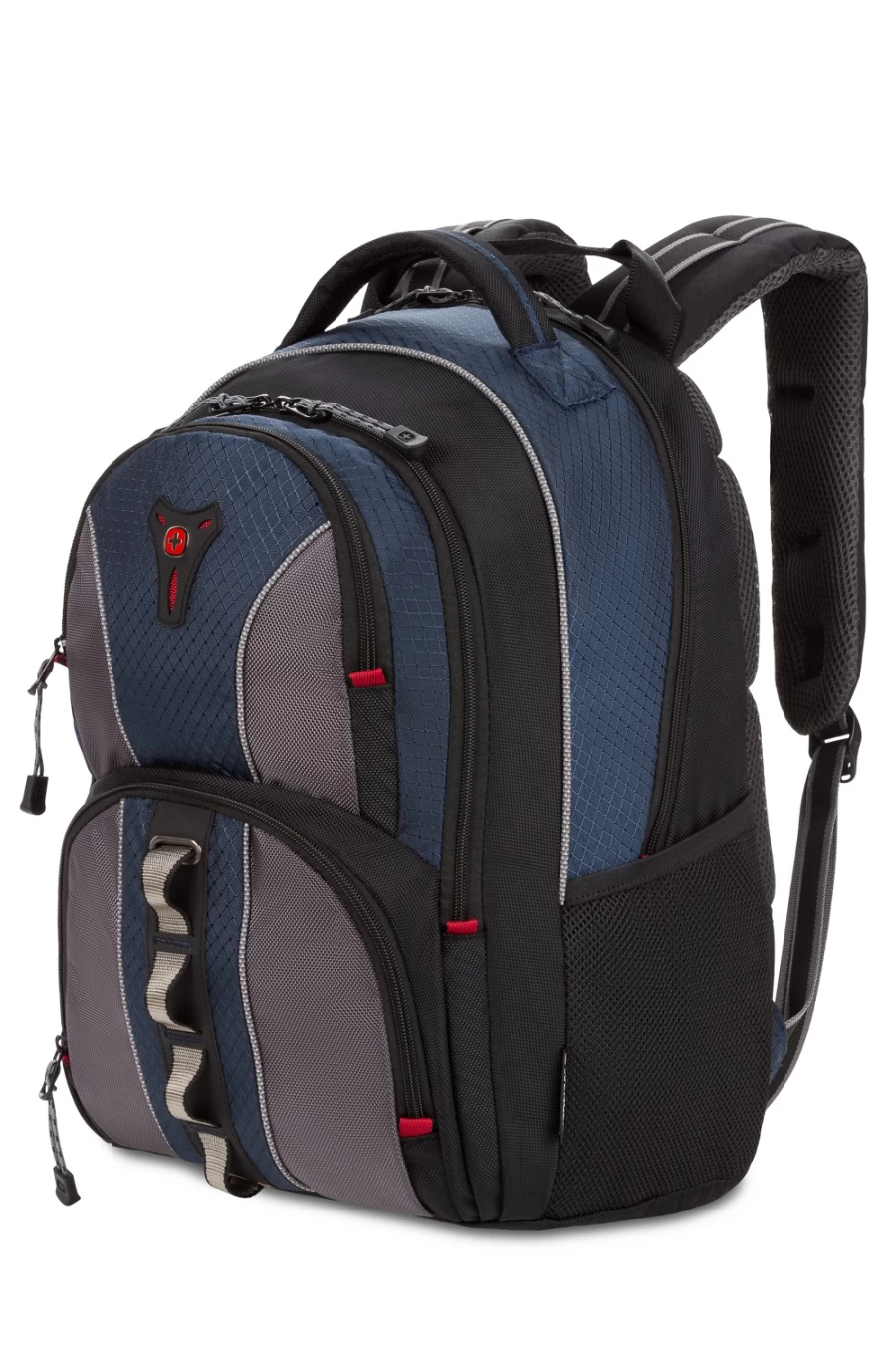 SWISSGEAR 16 Inch Laptop Backpack for Men & Women, Durable Blue Gray Business Travel Backpack with USB Charging Port, TSA Friendly Carry On Backpack