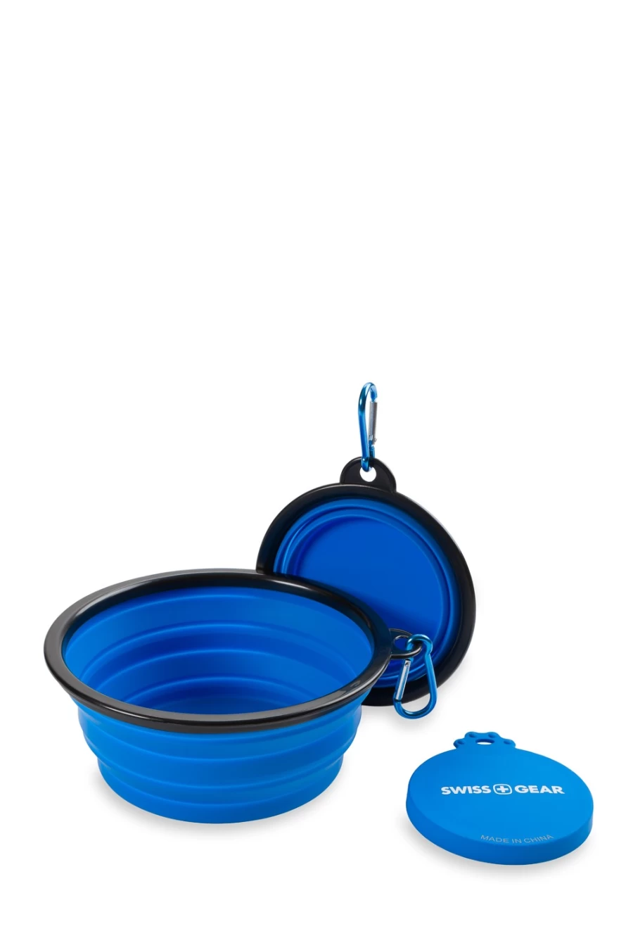 SWISSGEAR Collapsible Travel Bowl Set with Can Lid - Compact, Durable & Portable Blue Camping Dishware for Outdoor Adventures