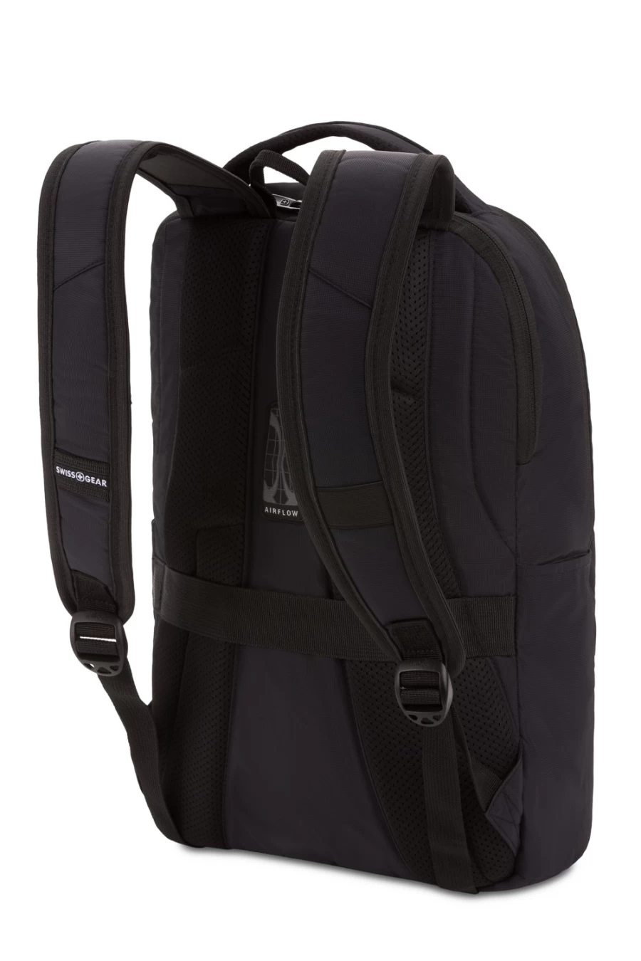 SWISSGEAR 3660 17 Inch Laptop Backpack for Men & Women - Durable Travel Backpack with USB Charging Port, Water Resistant College School Computer Bag, Black Business Casual Daypack
