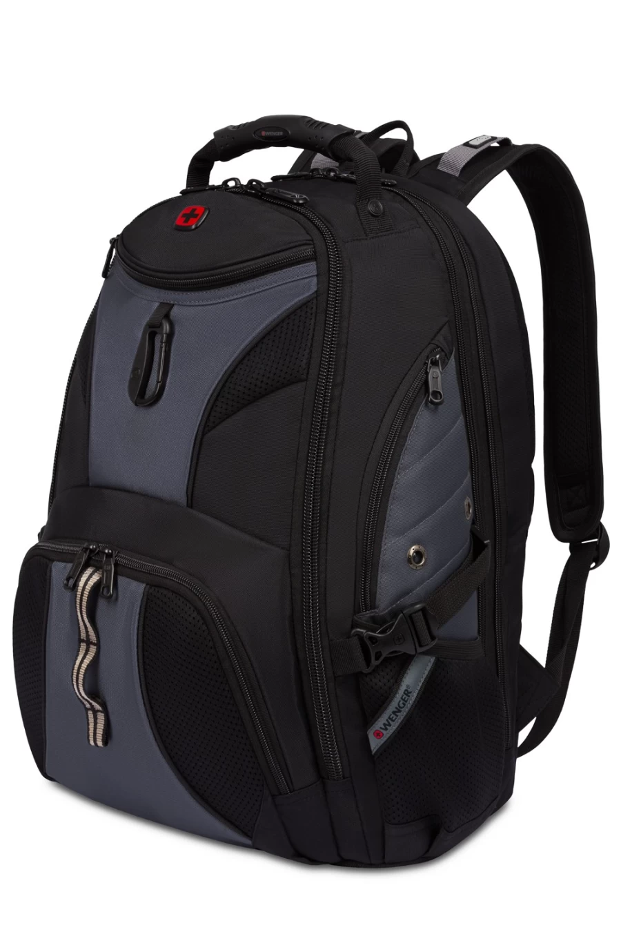 SWISSGEAR Scansmart Laptop Backpack 17 Inch - Wenger Legend Black Gray Business Travel Backpack with USB Charging Port