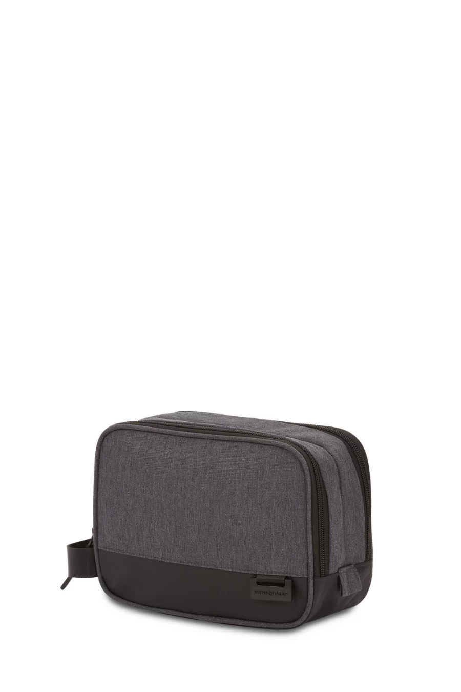 SWISSGEAR 2661 Dual Compartment Toiletry Bag for Men & Women - Heather Gray Travel Dopp Kit with Separate Compartments