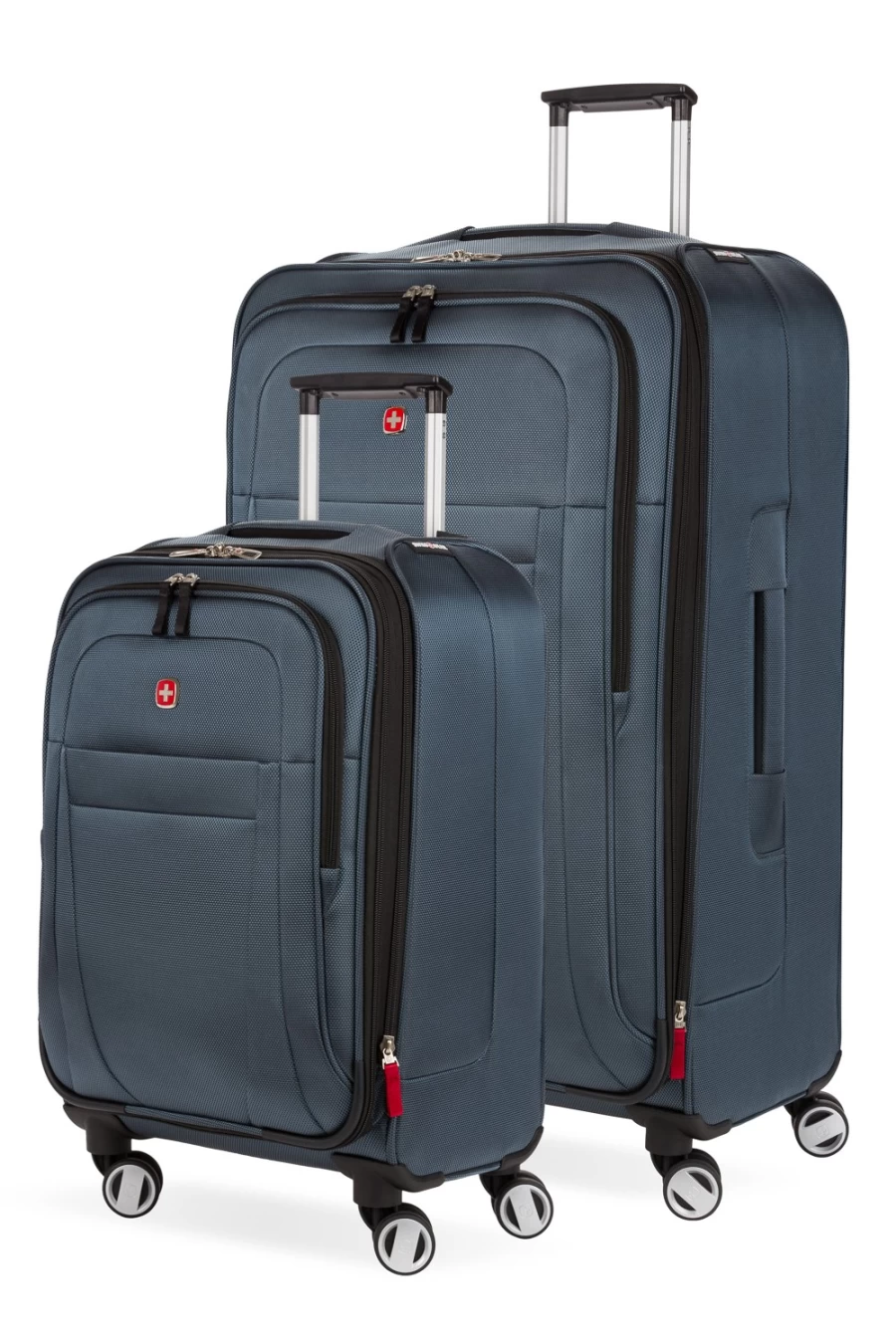 SWISSGEAR 6305 2-Piece Expandable Spinner Luggage Set in Gray Blue – Lightweight Durable Suitcase for Travel