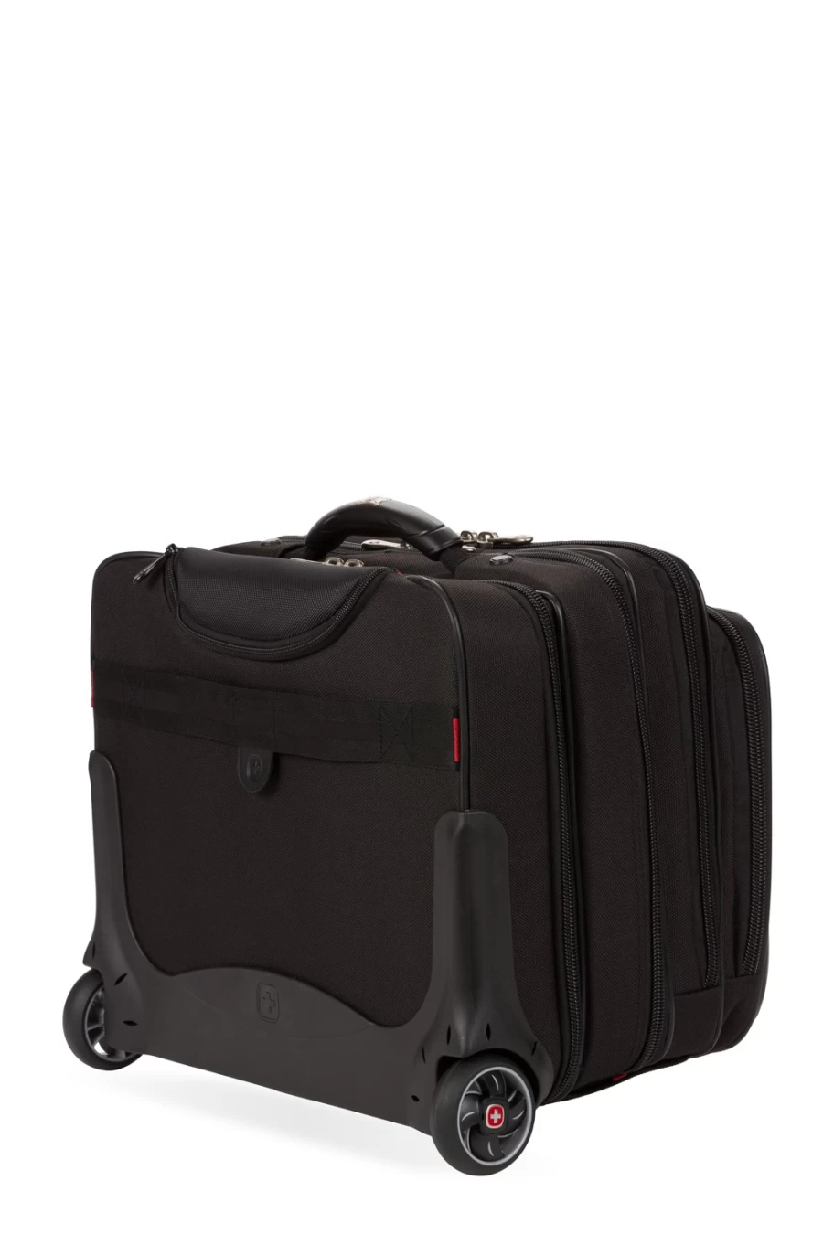 SWISSGEAR Patriot Wheeled Laptop Briefcase - Black Business Travel Case with Removable Computer Bag