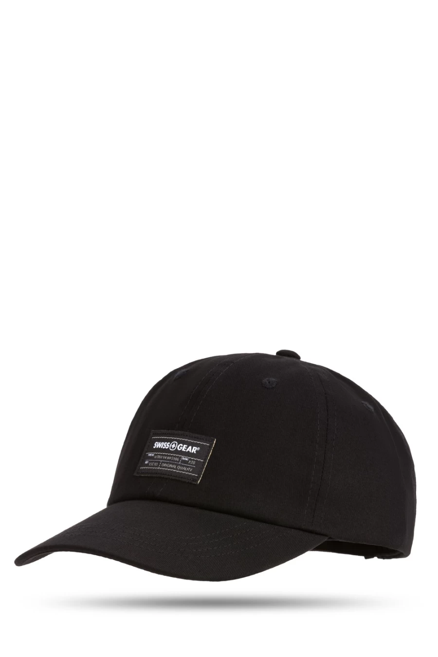 SWISSGEAR Men's Black Golf Cap - Stylish Adjustable Dad Hat for Outdoor Sports