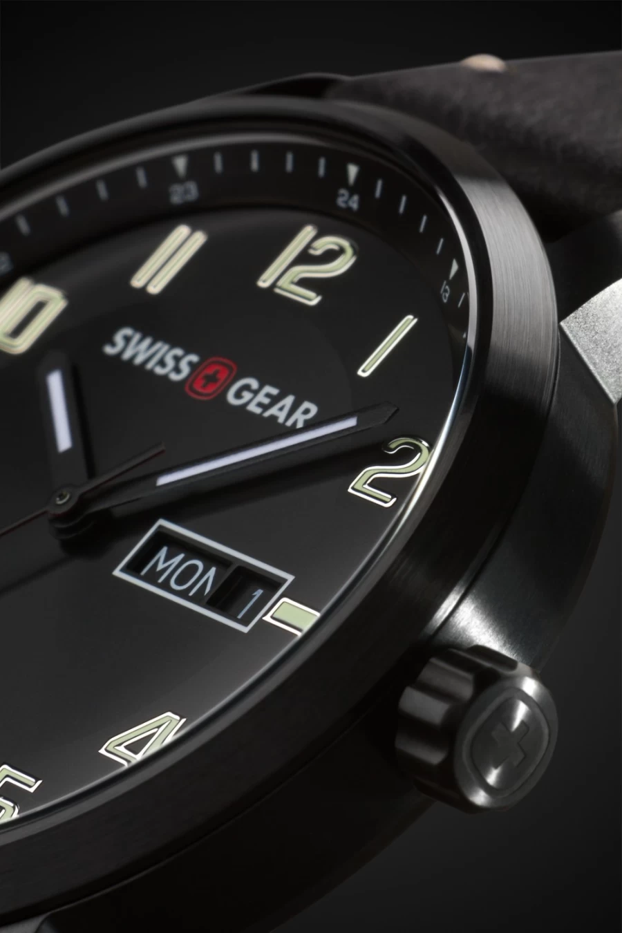 SWISSGEAR Legacy Black Watch - Men's Black Dial Stainless Steel Strap Chronograph Timepiece