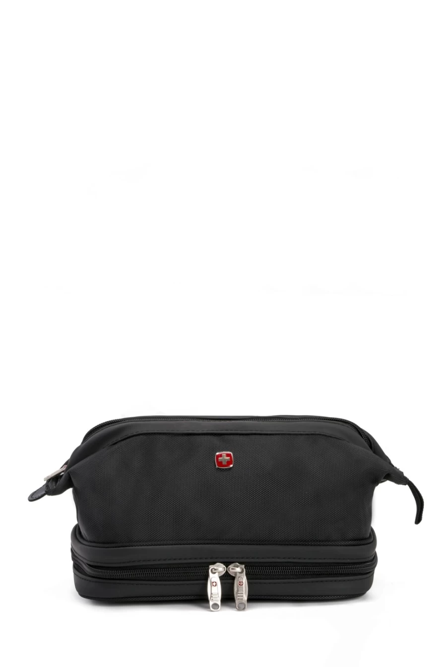 SWISSGEAR 8756 Deluxe Travel Toiletry Bag with Hanging Hook, Durable Water-Resistant Fabric, Spacious Organizer for Toiletries and Cosmetics