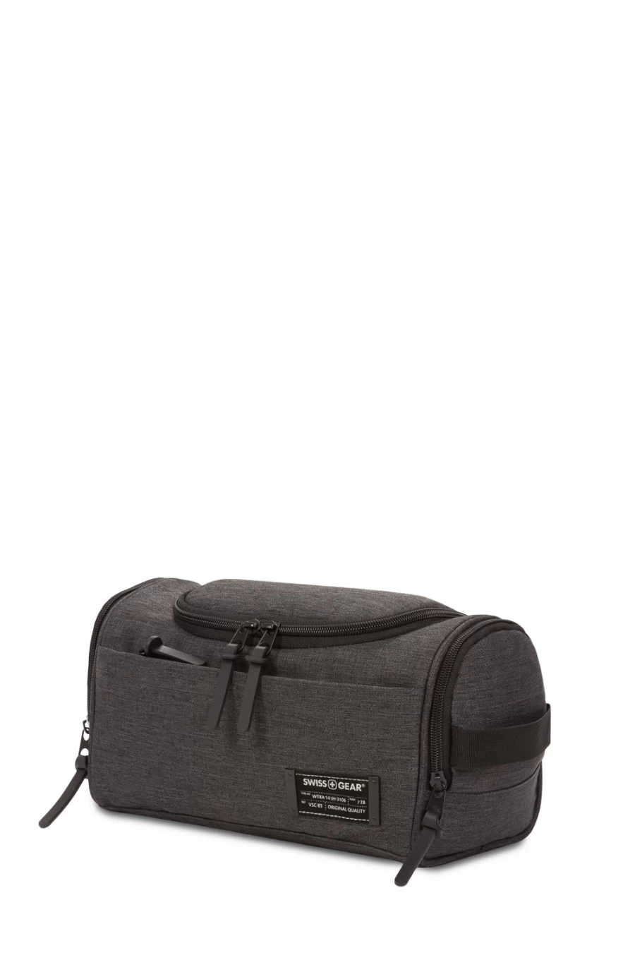 SWISSGEAR 2375 Travel Dopp Kit Toiletry Bag - Heather Gray Durable Hanging Organizer for Men & Women