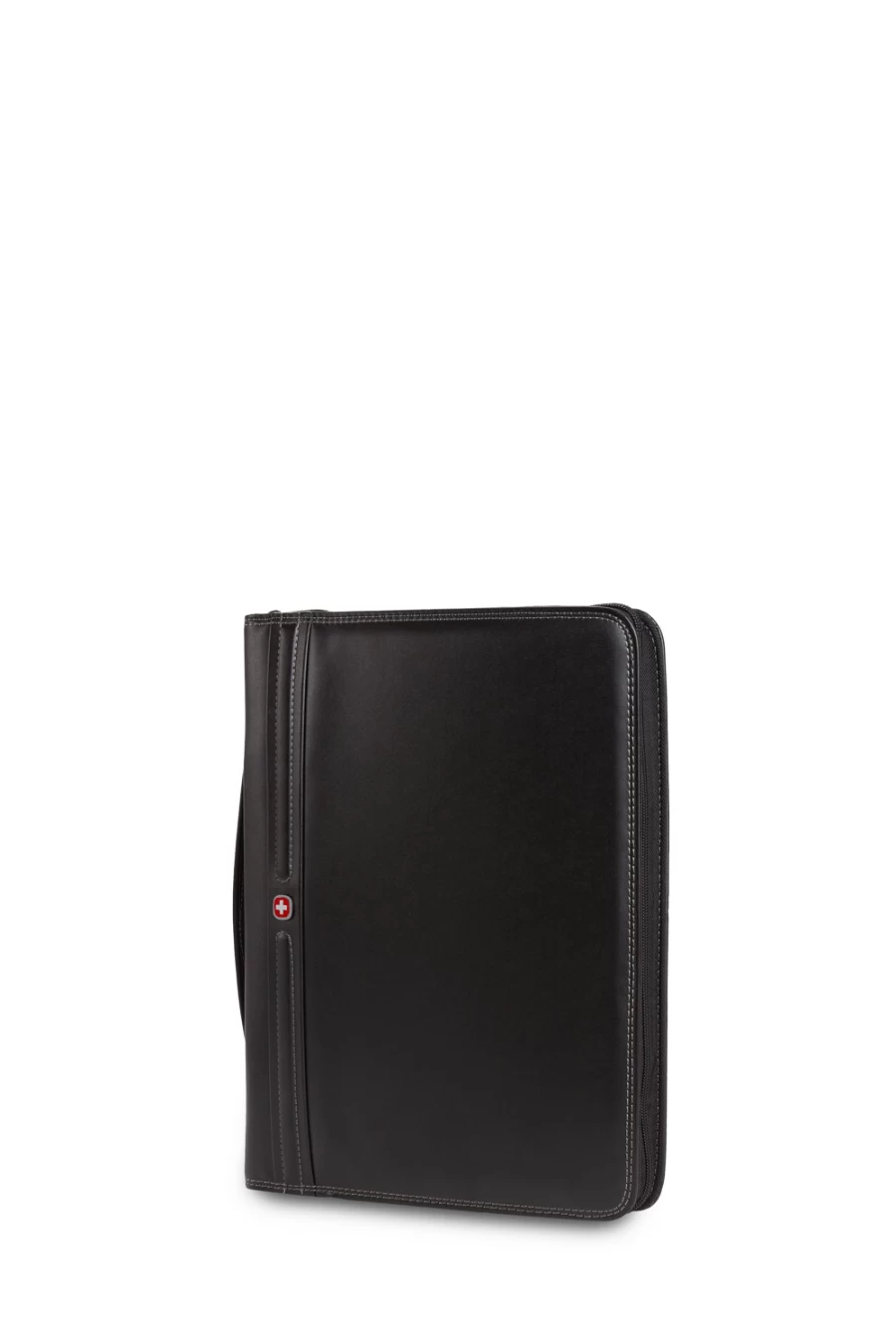 SWISSGEAR Black Zippered Padfolio - Professional Business Portfolio with Secure Zip Closure