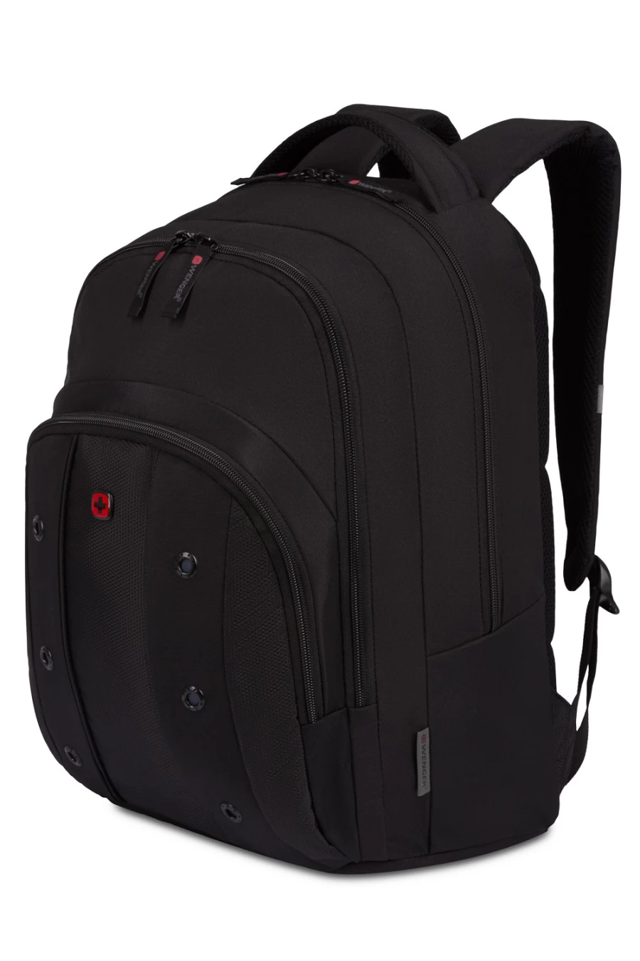 SWISSGEAR 16 Inch Laptop Backpack - Wenger Upload Black, Durable Travel Backpack for Men & Women, Spacious School Computer Bag with USB Charging Port