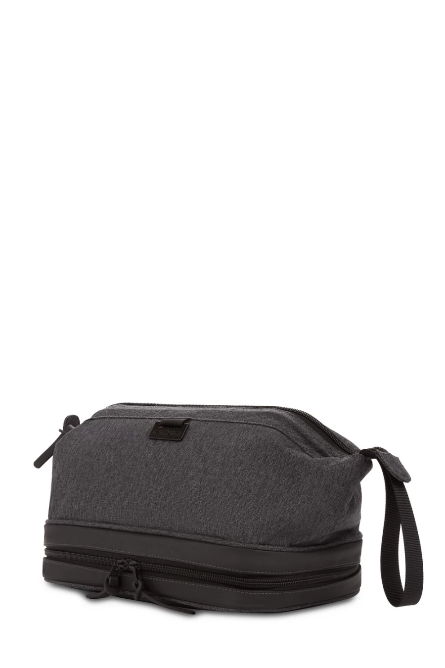 SWISSGEAR 3880 Premium Travel Toiletry Bag for Men & Women - Spacious Water-Resistant Gray Cosmetic Organizer with Hanging Hook