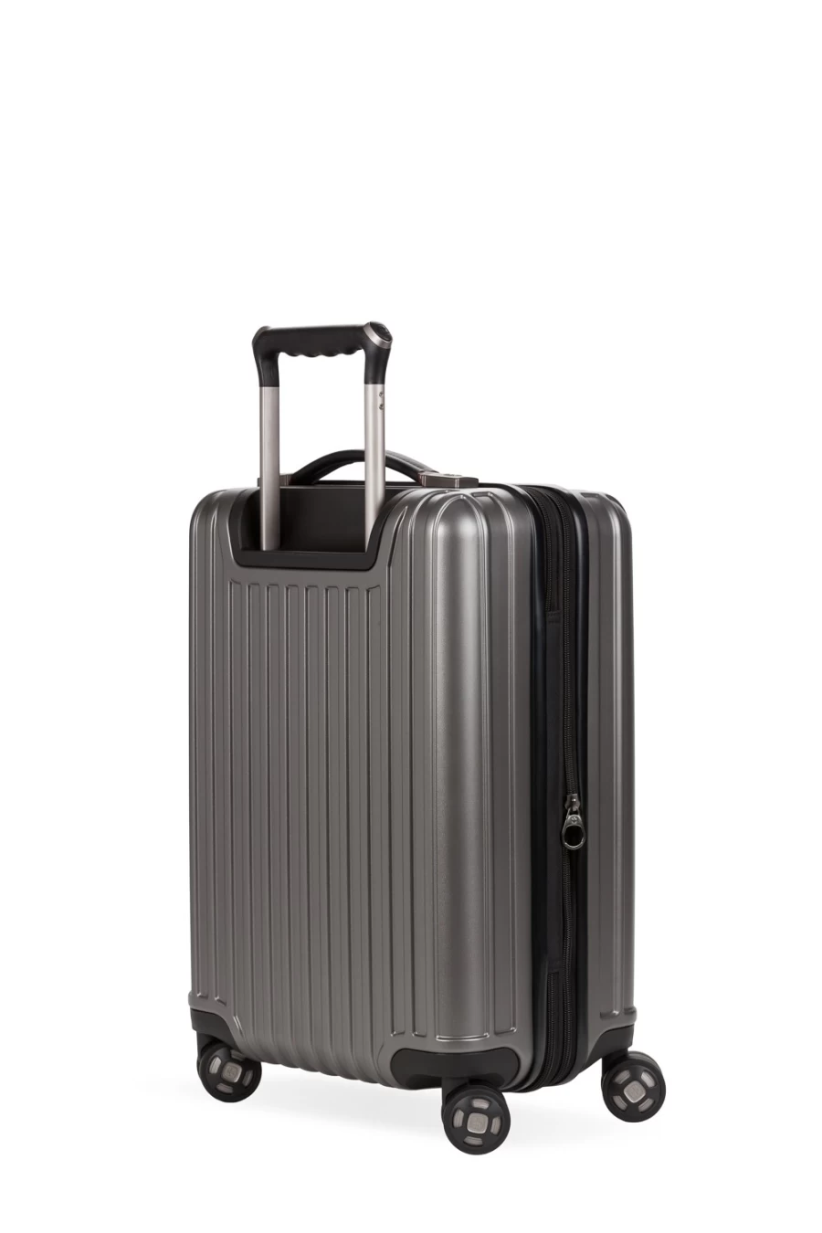 SWISSGEAR 20-Inch Expandable USB Hardside Spinner Luggage with Gun Metal Finish - Carry-On Suitcase for Travel