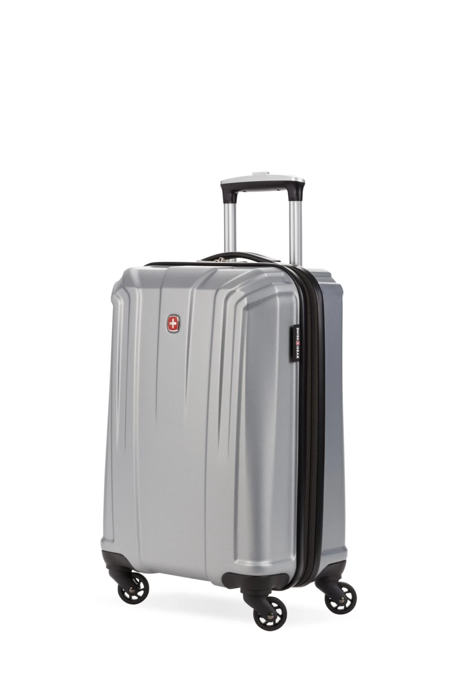 SWISSGEAR 3750 18-Inch Silver Hardside Spinner Carry-On Luggage - Lightweight & Durable Suitcase for Travel