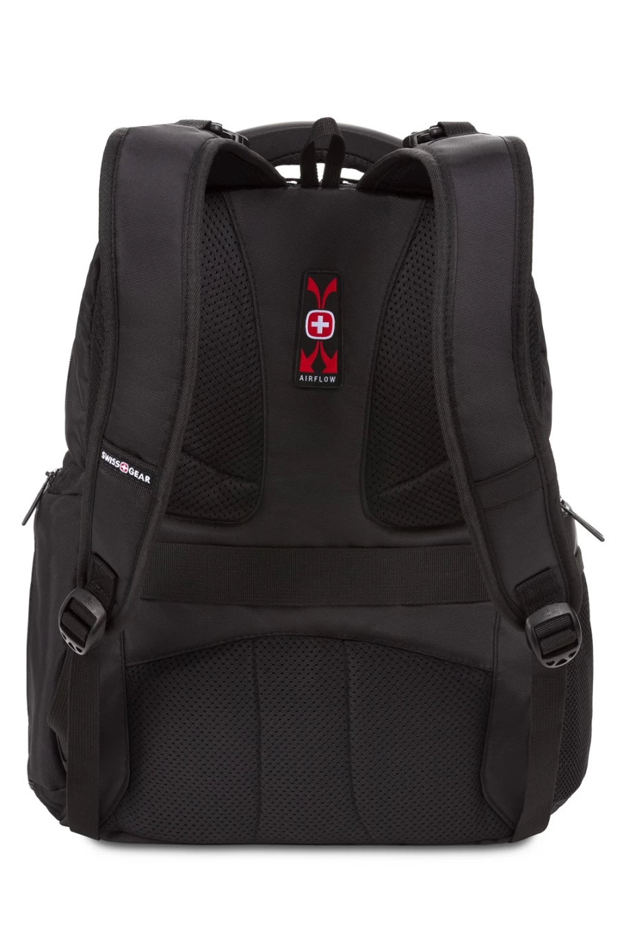 SWISSGEAR 2727 Travel Backpack - Durable Laptop Backpack with Multiple Compartments, Black/Red, Ideal for Diaper Bag, Work & Gym