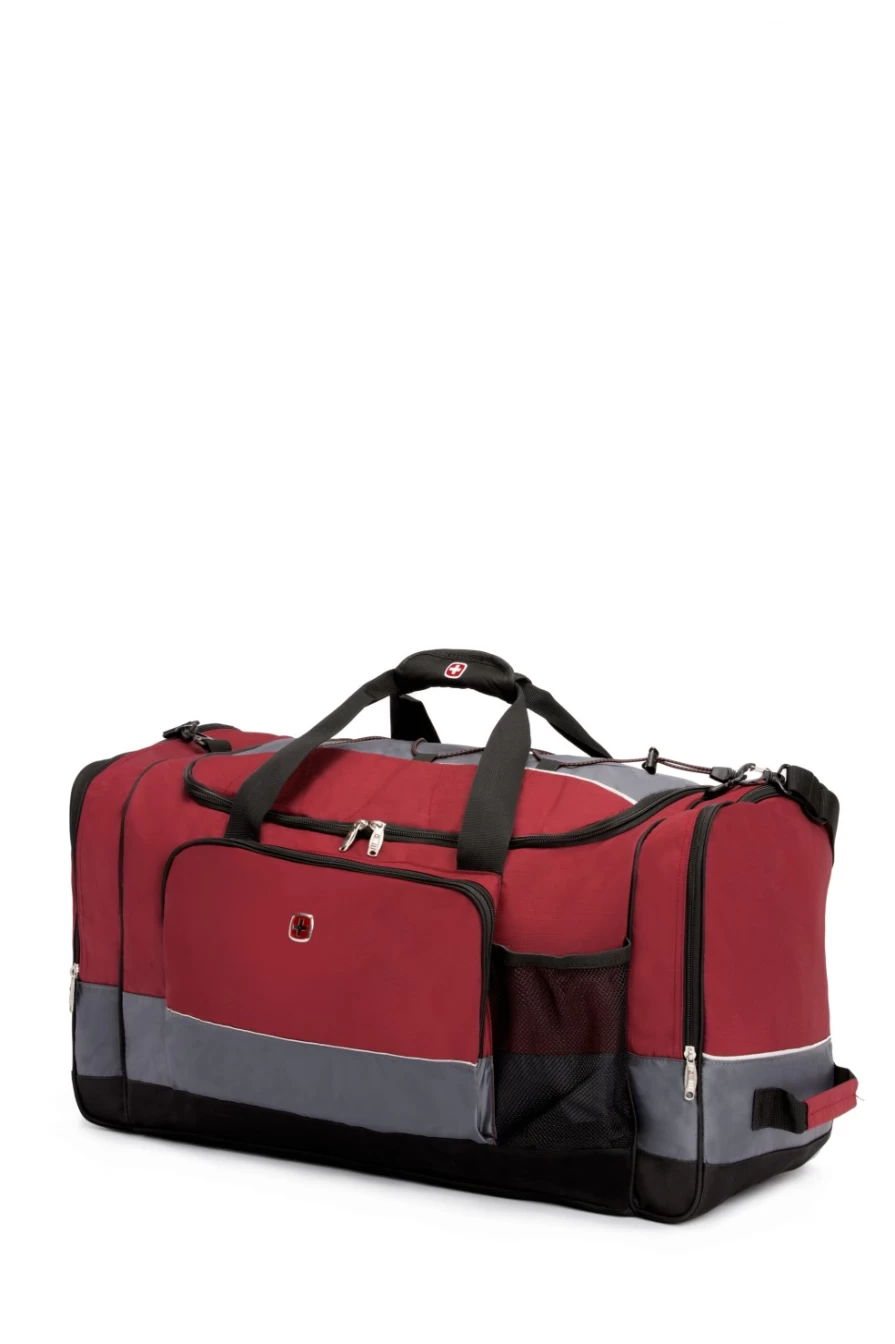 SWISSGEAR 28-Inch Apex Duffel Travel Bag - Durable Polyester Luggage for Men & Women, Spacious Carry-On with Multiple Pockets, Black
