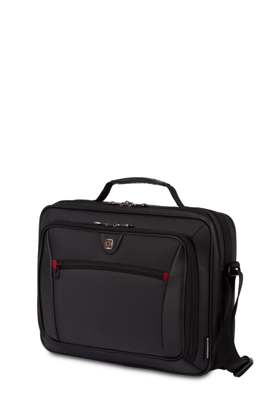 SWISSGEAR 16 Inch Laptop Briefcase with Single Gusset - Black Computer Bag for Business & Travel