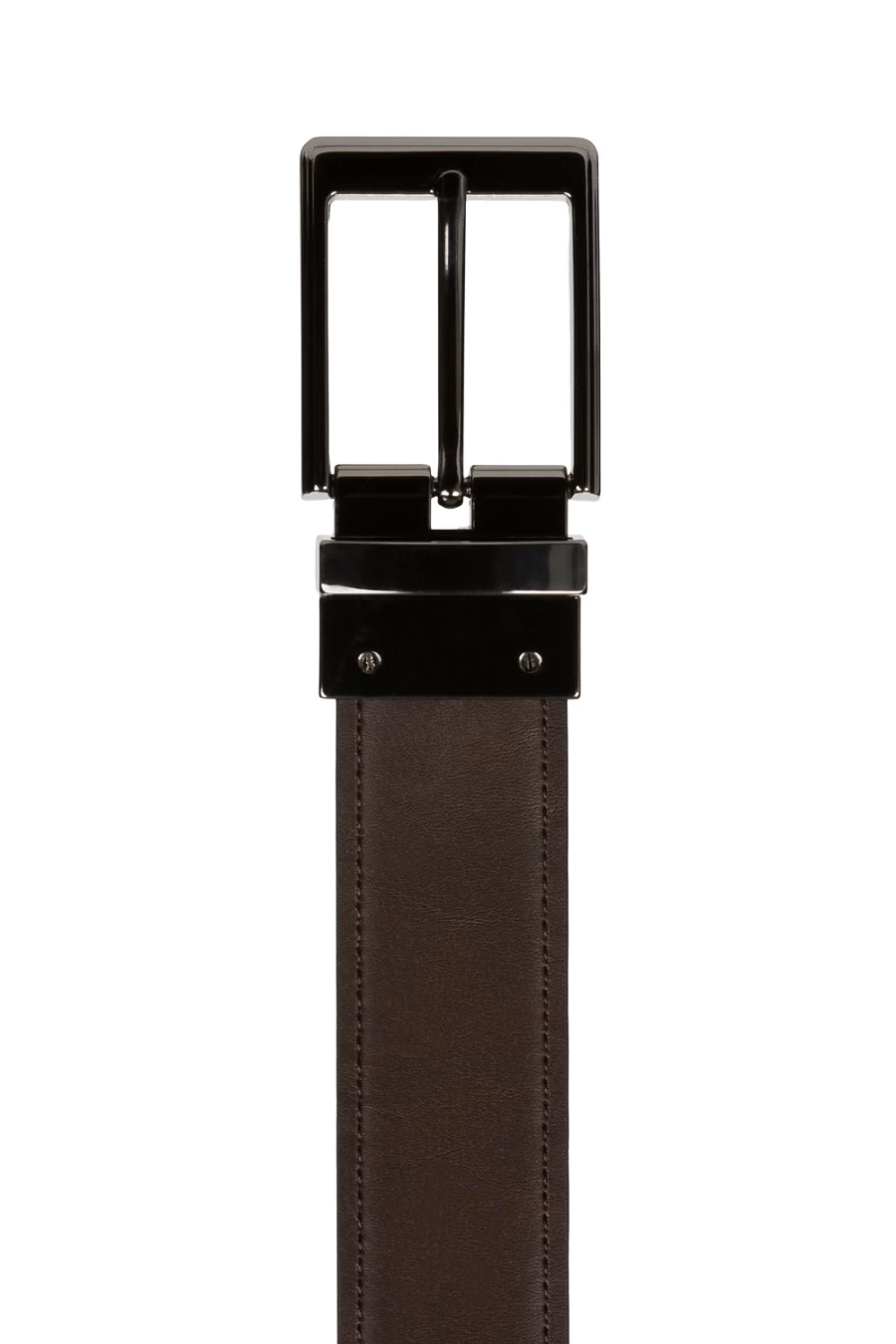 SWISSGEAR Reversible Dress Belt for Men - Black & Brown Perforated Leather Strap - Adjustable Dual Side Business Belt