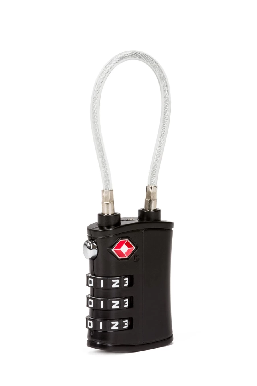 SWISSGEAR Black Combination Cable Lock - Secure Travel Luggage Lock with Keyless Entry
